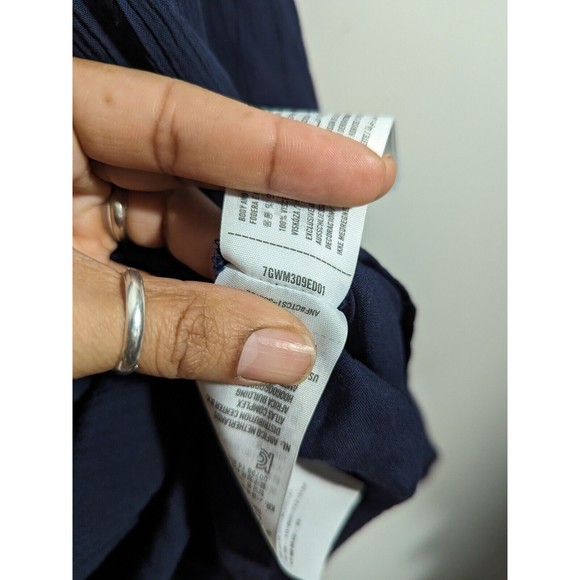 Abercrombie & Fitch Navy Embroidered Short Sleeve Swing Dress Size XS - Picture 7 of 8